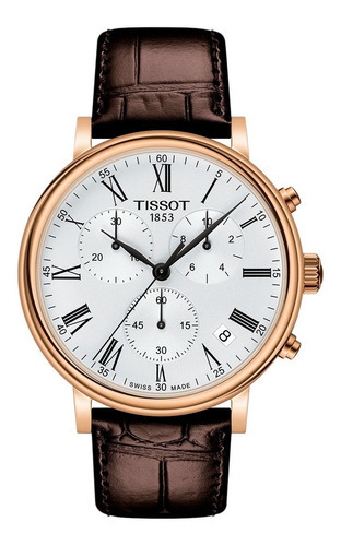 Reloj Hombre Tissot T122.417.36.033.00 Carson Premium Color de la correa Marrón