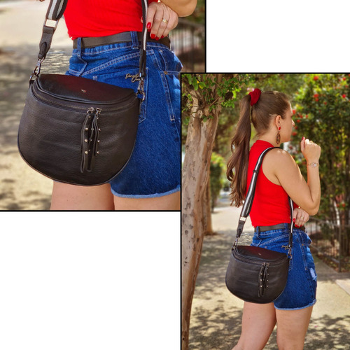 Bolsa Feminina Transversal Estilo Pochete Cor Café Desenho Do Tecido Liso