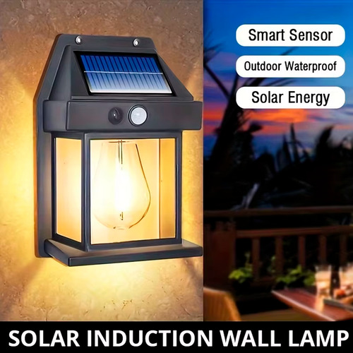 Luminaria Arandela Parede Luz Solar Sensor Presença Externo