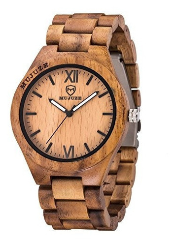 Madera Watchbioston Natural Hecho A Mano De La Vendimia Lige