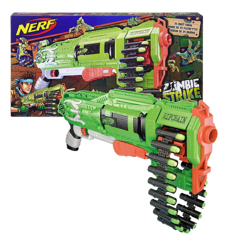 Nerf Zombie - Blaster De Combate Con Cadena De Rodadura