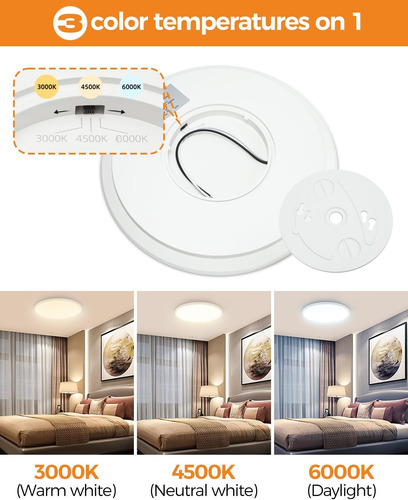 Paquete De 2 Lámparas Led De Techo Empotradas, Luz De Techo