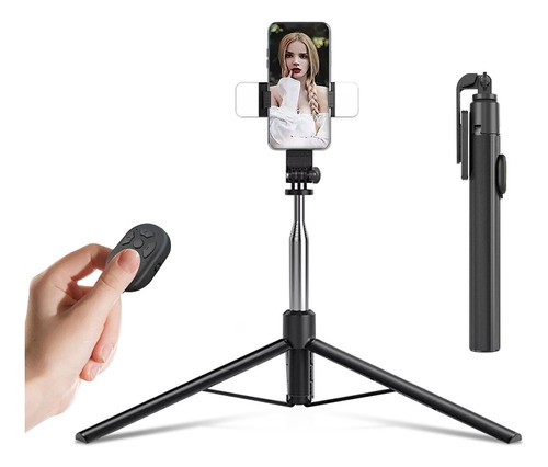 Selfies Stick Con Trípode Bluetooth Control Remoto Led