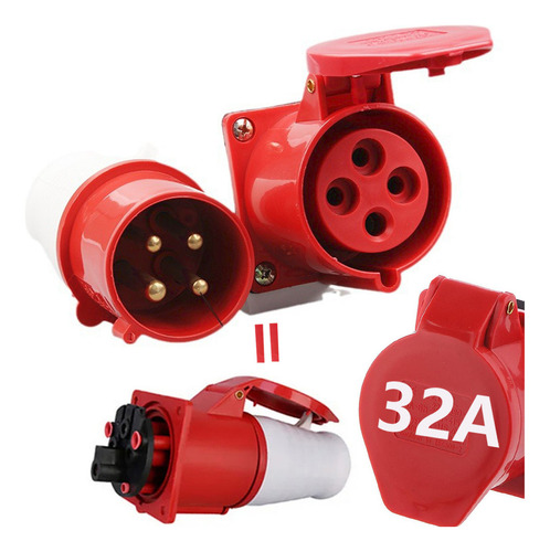 Clavijas Industriales Adaptador 3 Fases 4 Pines 32a