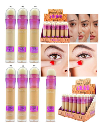 Corrector Liquido Esponja Concealer Forever Young Pink 21