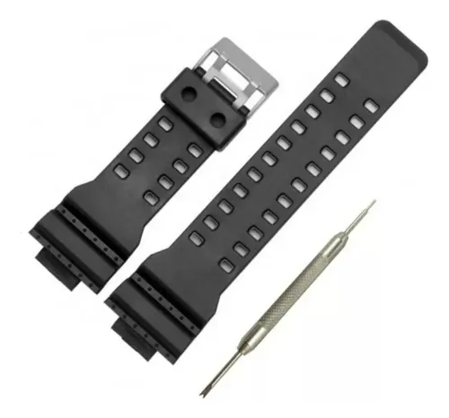 Correa para reloj Casio para W-59-1VD, F-91W-1, resina negra