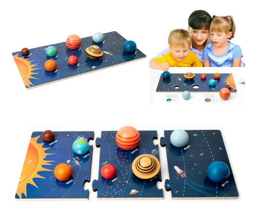 Juguetes Montessori Para Niños, Rompecabezas Del Sistema Sol