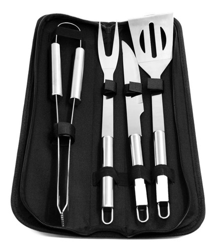Imagen 1 de 8 de Set De Asado 4 Piezas Con Estuche - Maestro De Cocina