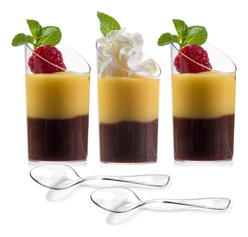 50 Mini Vasos De Postre Con Mini Cucharas De Degustación Min