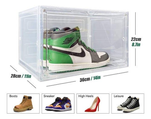Caja Para Zapatos Transparente Organizador Lateral Apilable Lisa