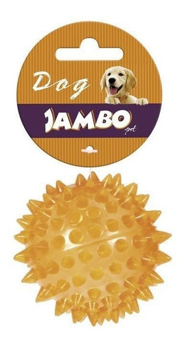 Imagem 1 de 2 de Brinquedo De Cachorro Bola Espinho Com Som Laranja Pequena