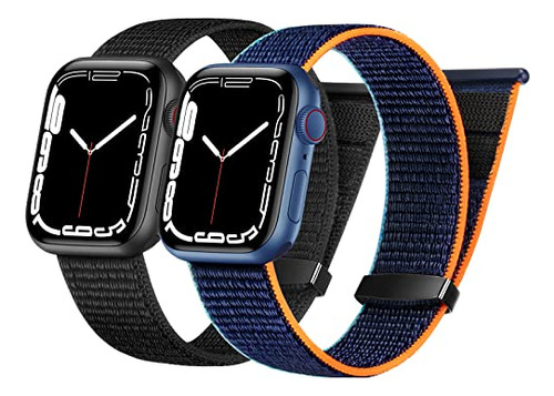 Adepoy 2 Pack Nylon Sport Loop Bands Compatible Con Apple Wa