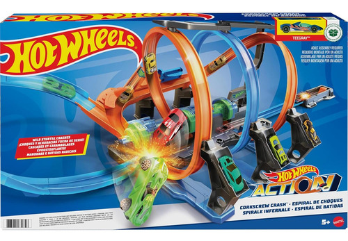 Juego De Pista De Autos Hot Wheels Choque En Espiral 1:64