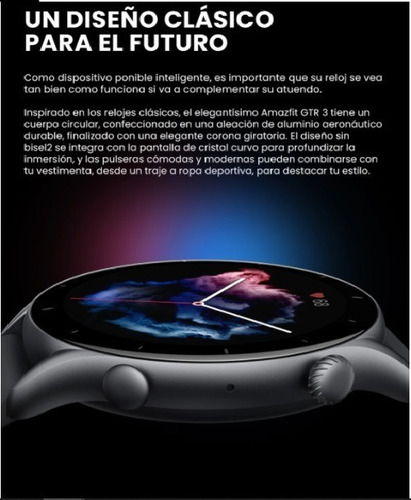 Smartwatch Amazfit Fashion GTR 3 1.39" caja de aleación de aluminio thunder black, malla thunder black de silicona