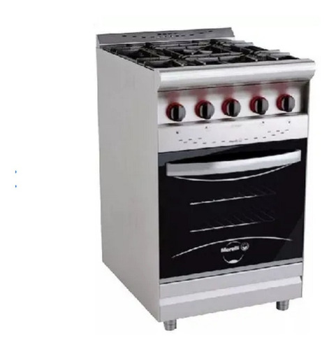 Cocina Industrial Morelli 550 H.visor Reja Fund. Inox 55 Cm