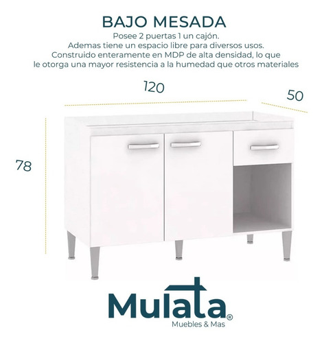 Kit De Cocina Bajo Mesada + Pileta + Aereo + Panelero