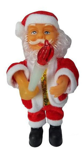 Papai Noel Musical Com Tocha 17 Cm