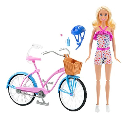 Juego De Muñeca Y Bicicleta Barbie Con Muñeca