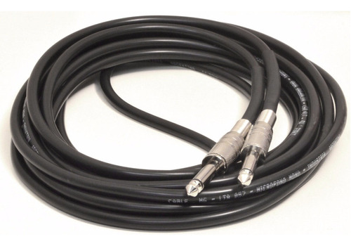 Cable Plug 1/4 A Plug 1/4  Conectores Metalicos 6mts