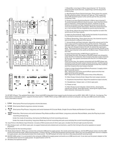 Consola Mezcladora De Audio De 4 Canales Micrófonos De 2