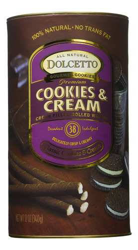 Dolcetto Relleno De Crema Rolled Obleas Cookies & Cream-12oz