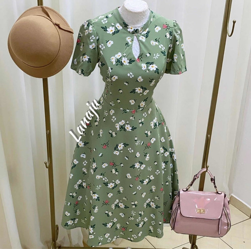 Imagem 7 de 8 de Vestido Ananda Modelo Midi Rodado
