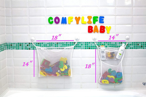 Imagen 2 de 8 de Comfylife 2 X Organizador De Juguetes De Ba?o De Malla + 6 G