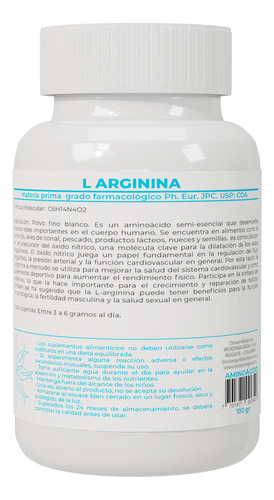 L Arginina Base 100gr - g a $219