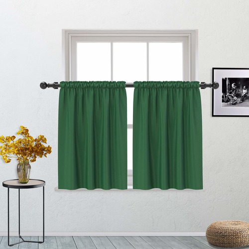 Cortinas De Nivel Verde De 30 Pulgadas Oscurecer Habita...