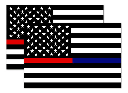 Imán De Coche Con Bandera Estadounidense (línea Azul Y Roja,