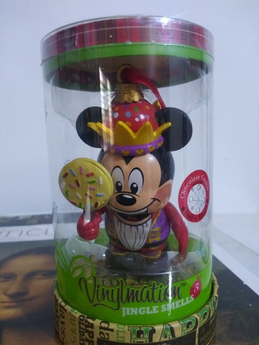 Adorno Navideño Vinulmation Mickey En Madera Disney 10cm 