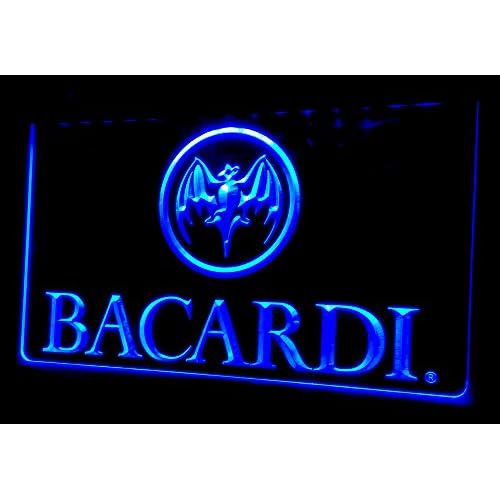 Banderín De Bacardi Banner Neon Light Signs Azul 12x8 ...