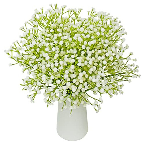 10 Piezas De Gypsophila Artificial Blanca, Flores Falsa...