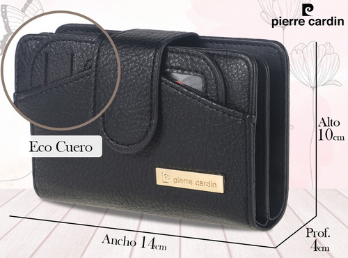 Imagen 2 de 10 de Billetera Fichero Pierre Cardin Original Dama Eco Cuero