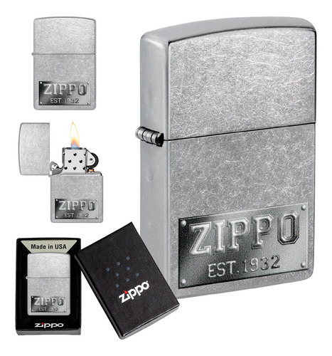 Imagen 1 de 10 de Encendedor Zippo Lighter Classic Chrome Arch