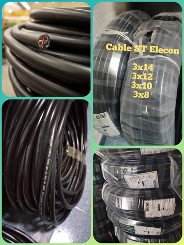 Cable St 3x10 3x12 3x14 Elecon Engomado 4x12