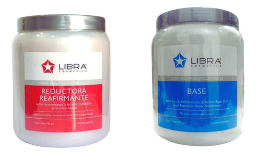 Kit Libra Crema Masajes Reductora + Crema Base  Masajes X 1k