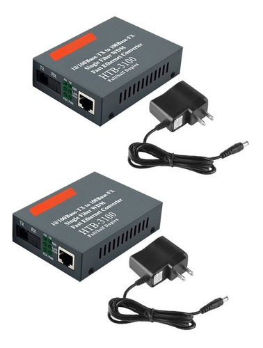 1 Par Convertidor Medios De Fibra Óptica Ethernet Sc 100mb