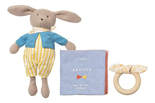 Manhattan Toy Petit Artiste Bunny Doll, Soft Book, & Wooden 