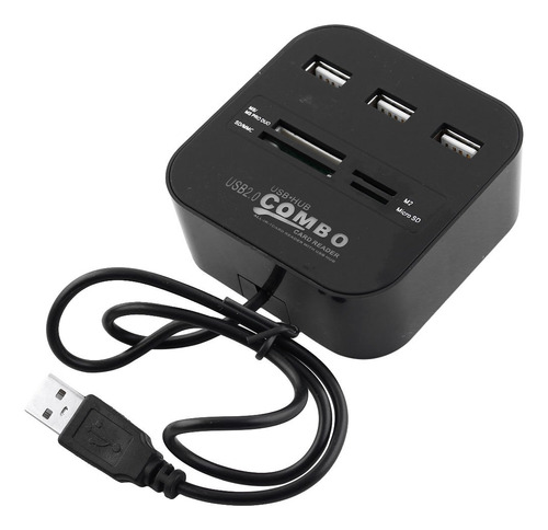 Luz Led Azul 3 Puerto Usb 2.0 Hub Tf Combo Todo 1 Lector