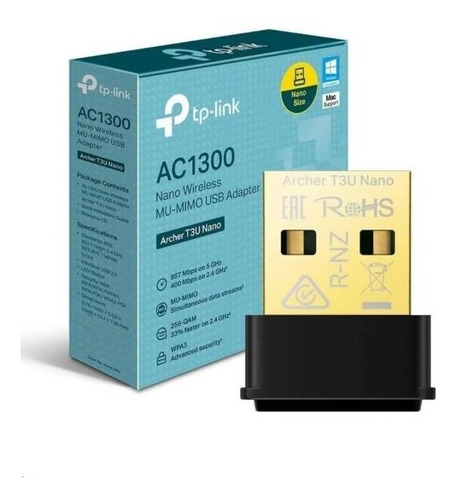 Adaptador Usb Inalambrico Wifi Tplink Archer T3u Nano Ac1300