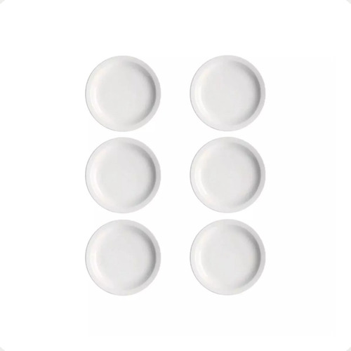 Set X6 Platos Playos Porcelana Blanca Excelente Calidad C