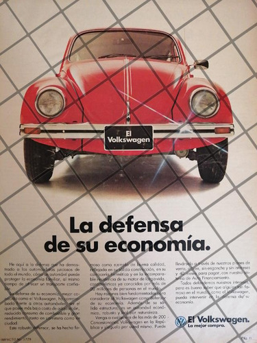 Afiche Retro  Autos Volkswagen Vocho 1983 -1067