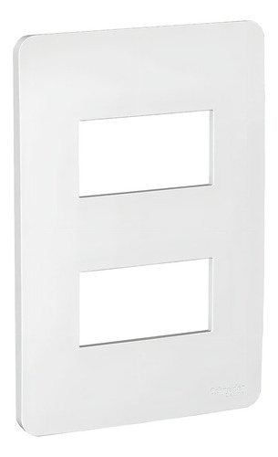 Placa de espejo Orion Schneider Electric con enchufe 4x2 y 2 plazas, color plateado