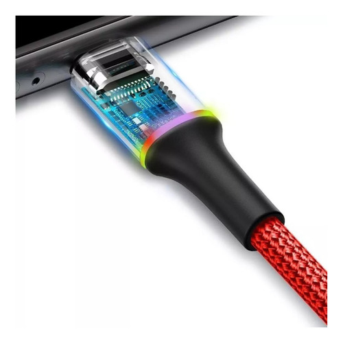 Cable Carga Rapida Usb-a A Lightning 1m Baseus Para iPhone Color Rojo