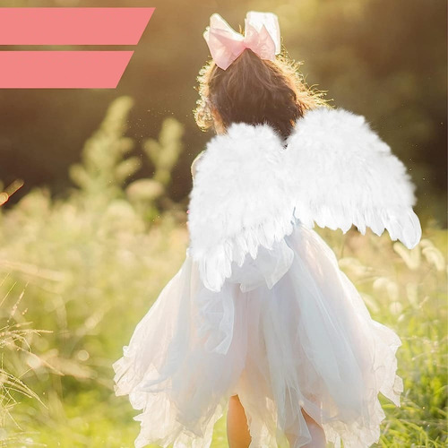 Alas De Ángel Plumas Blanca Pequeña Para Niño Niña Disfraz Halloween Blancas