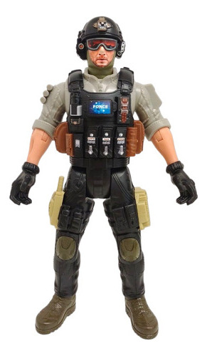 Muñeco Figura Soldado Swat Comando Guerra Combate 30 Cm 