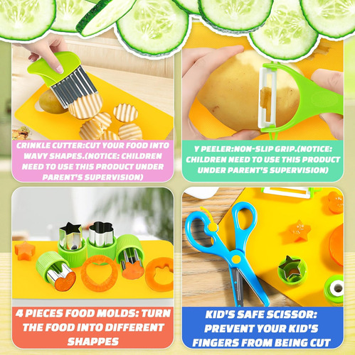 Utensilios De Cocina Para Niños Montessori 17 Pz 680-17 Color Verde