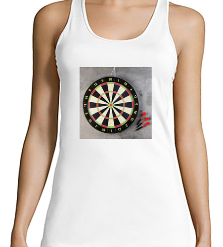 Musculosa Mujer Dardos Juego Destreza Mano Apuntando