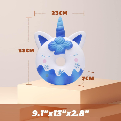Anboor 13 Pulgadas Squishies Jumbo Unicorn Donut Kawaii Soft